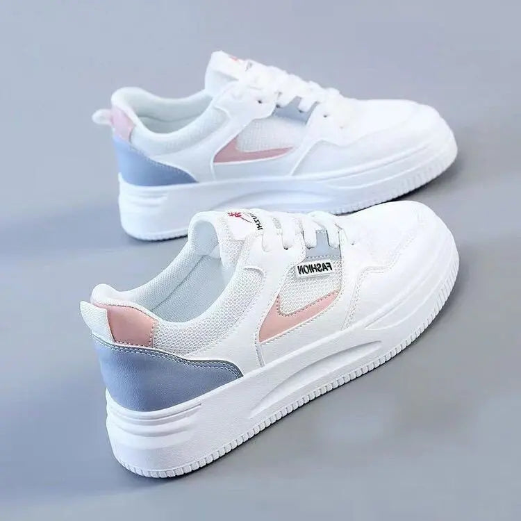 2025 Spring/Autumn New Platform Sneakers for Women - Fashion Patchwork Casual Shoes | Breathable & Slip-Resistant Sports Style