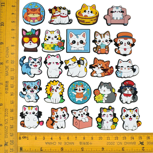 Cute Cat Shoe Charms for Crocs Pin Accessories Charms Decorations Sandals Shoe Women Paryt Favor Gifts