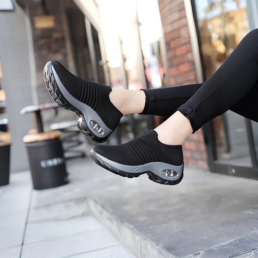 Women's Air Cushion Sole Chunky Sneakers, Lightweight Mesh Low Top Running Shoes, Women's Footwear