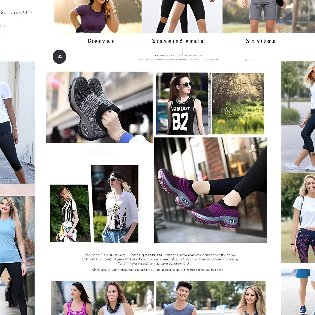 Women's Air Cushion Sole Chunky Sneakers, Lightweight Mesh Low Top Running Shoes, Women's Footwear