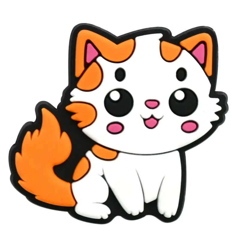 Cute Cat Shoe Charms for Crocs Pin Accessories Charms Decorations Sandals Shoe Women Paryt Favor Gifts