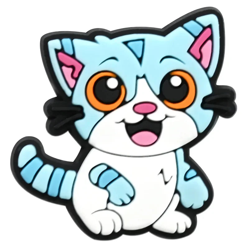 Cute Cat Shoe Charms for Crocs Pin Accessories Charms Decorations Sandals Shoe Women Paryt Favor Gifts