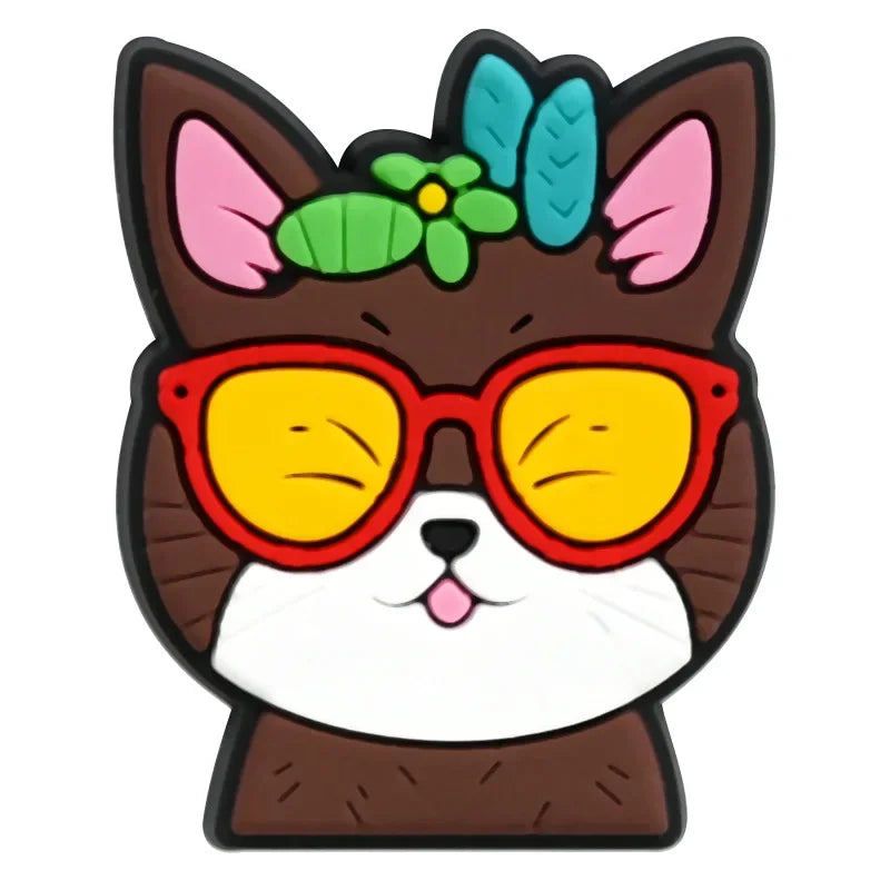 Cute Cat Shoe Charms for Crocs Pin Accessories Charms Decorations Sandals Shoe Women Paryt Favor Gifts