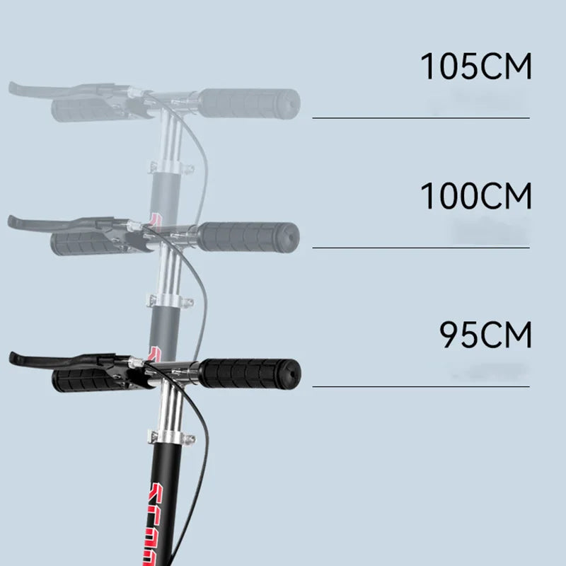 Adult Scooter Foldable Adjustable Handlebars Dual Brake Scooter Travel Outdoor Portable Scooter