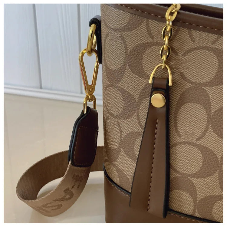 Luxury Women Bag Designer New Fashion French Vintage Shoulder Bag Print Crossbody Bucket Purse Premium Quality