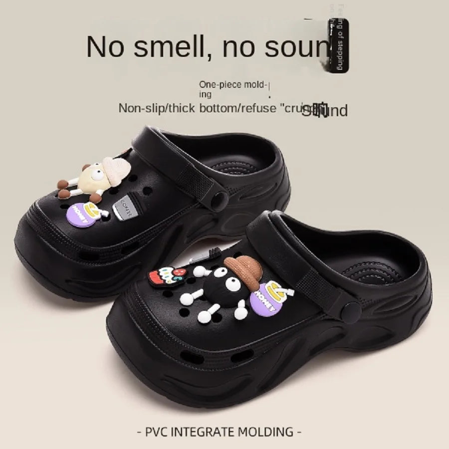 New Summer Crocs with EVA Anti-odor Soft Soles, Super Thick, Versatile, Anti-slip and Breathable, and A Drawstring Beach Shoe