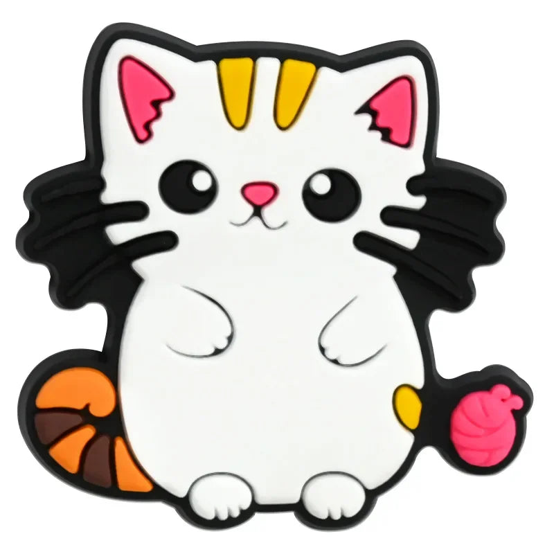 Cute Cat Shoe Charms for Crocs Pin Accessories Charms Decorations Sandals Shoe Women Paryt Favor Gifts