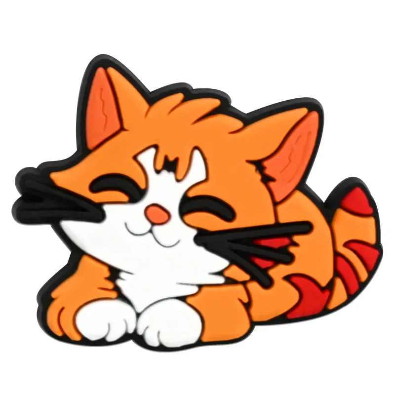 Cute Cat Shoe Charms for Crocs Pin Accessories Charms Decorations Sandals Shoe Women Paryt Favor Gifts