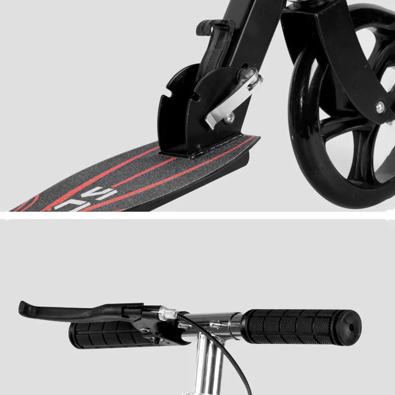 Adult Scooter Foldable Adjustable Handlebars Dual Brake Scooter Travel Outdoor Portable Scooter
