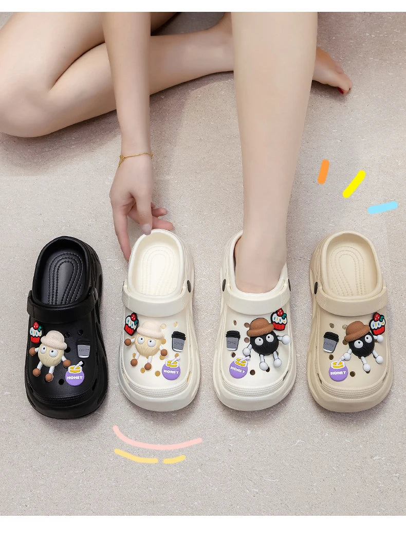 New Summer Crocs with EVA Anti-odor Soft Soles, Super Thick, Versatile, Anti-slip and Breathable, and A Drawstring Beach Shoe