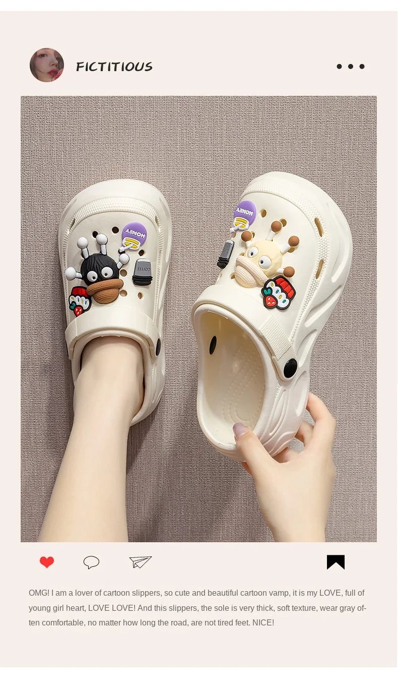 New Summer Crocs with EVA Anti-odor Soft Soles, Super Thick, Versatile, Anti-slip and Breathable, and A Drawstring Beach Shoe