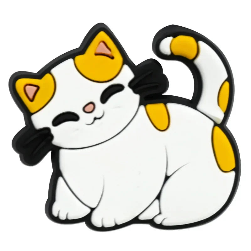 Cute Cat Shoe Charms for Crocs Pin Accessories Charms Decorations Sandals Shoe Women Paryt Favor Gifts