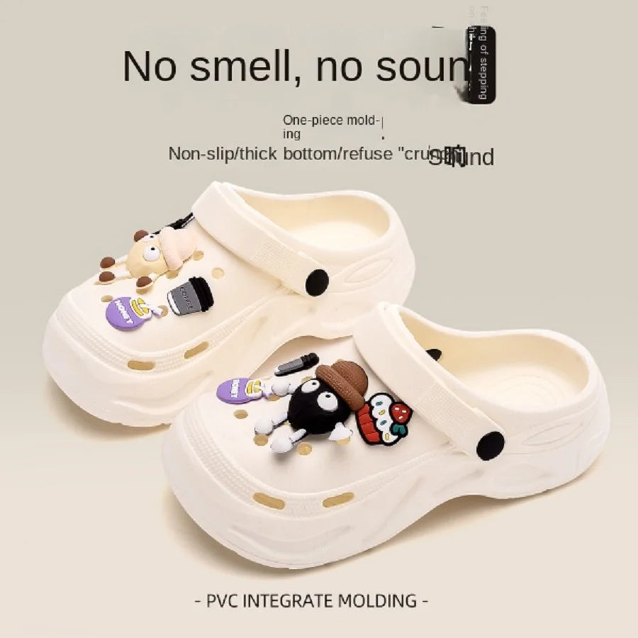 New Summer Crocs with EVA Anti-odor Soft Soles, Super Thick, Versatile, Anti-slip and Breathable, and A Drawstring Beach Shoe