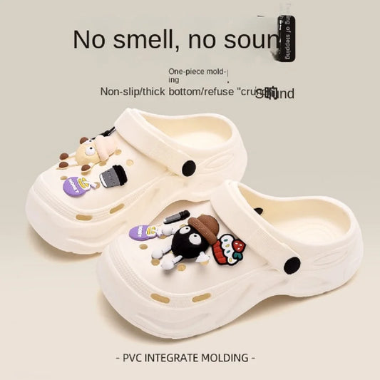 New Summer Crocs with EVA Anti-odor Soft Soles, Super Thick, Versatile, Anti-slip and Breathable, and A Drawstring Beach Shoe