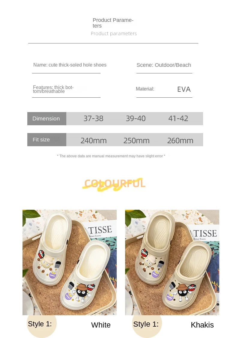 New Summer Crocs with EVA Anti-odor Soft Soles, Super Thick, Versatile, Anti-slip and Breathable, and A Drawstring Beach Shoe