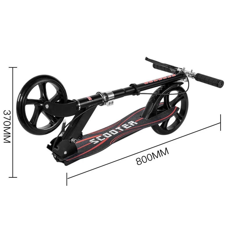 Adult Scooter Foldable Adjustable Handlebars Dual Brake Scooter Travel Outdoor Portable Scooter