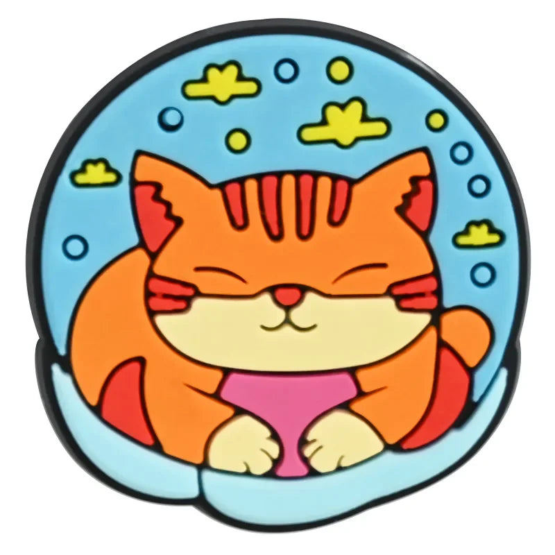 Cute Cat Shoe Charms for Crocs Pin Accessories Charms Decorations Sandals Shoe Women Paryt Favor Gifts