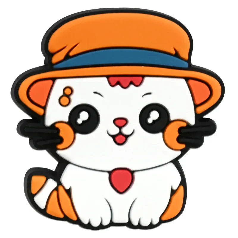 Cute Cat Shoe Charms for Crocs Pin Accessories Charms Decorations Sandals Shoe Women Paryt Favor Gifts