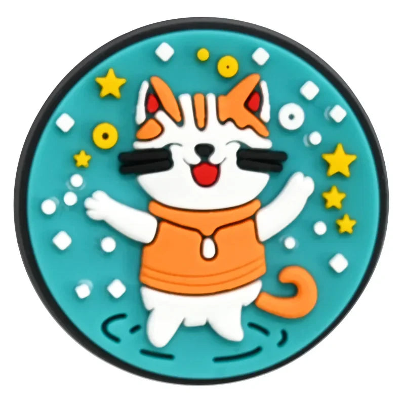 Cute Cat Shoe Charms for Crocs Pin Accessories Charms Decorations Sandals Shoe Women Paryt Favor Gifts