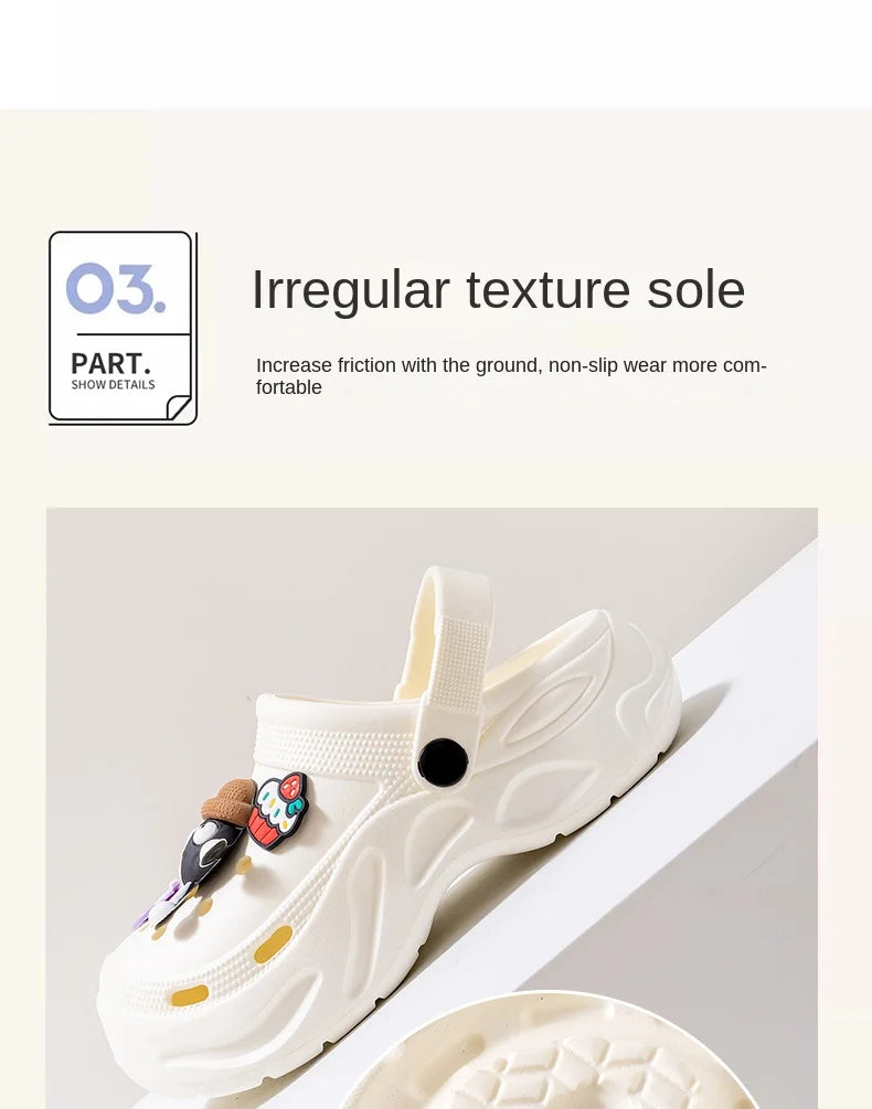 New Summer Crocs with EVA Anti-odor Soft Soles, Super Thick, Versatile, Anti-slip and Breathable, and A Drawstring Beach Shoe