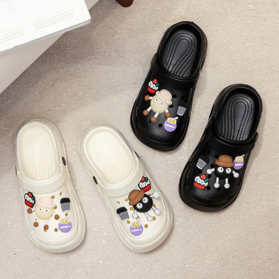 New Summer Crocs with EVA Anti-odor Soft Soles, Super Thick, Versatile, Anti-slip and Breathable, and A Drawstring Beach Shoe