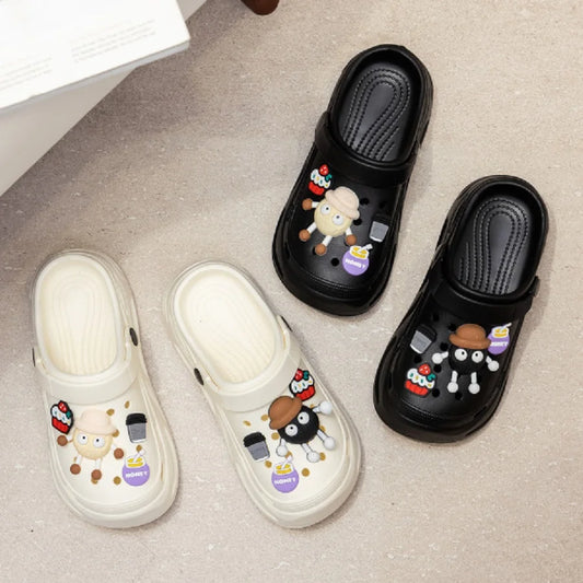 New Summer Crocs with EVA Anti-odor Soft Soles, Super Thick, Versatile, Anti-slip and Breathable, and A Drawstring Beach Shoe