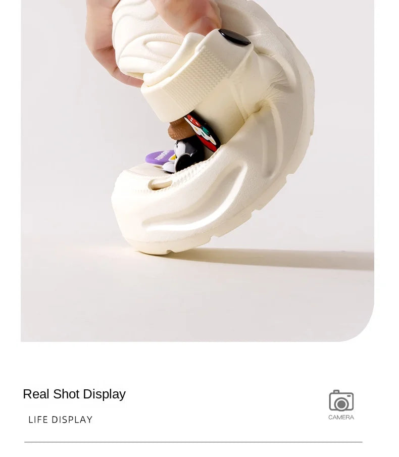 New Summer Crocs with EVA Anti-odor Soft Soles, Super Thick, Versatile, Anti-slip and Breathable, and A Drawstring Beach Shoe