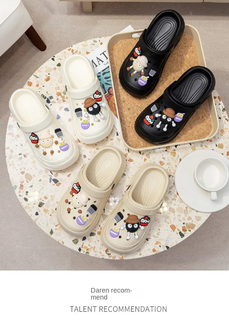 New Summer Crocs with EVA Anti-odor Soft Soles, Super Thick, Versatile, Anti-slip and Breathable, and A Drawstring Beach Shoe