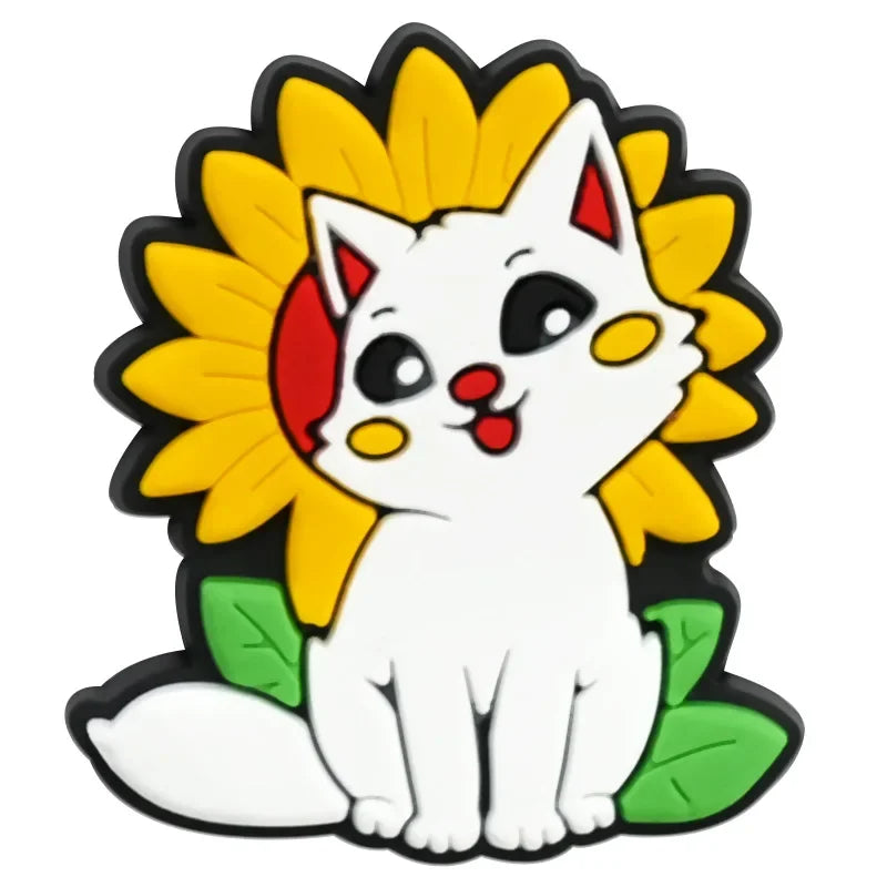 Cute Cat Shoe Charms for Crocs Pin Accessories Charms Decorations Sandals Shoe Women Paryt Favor Gifts