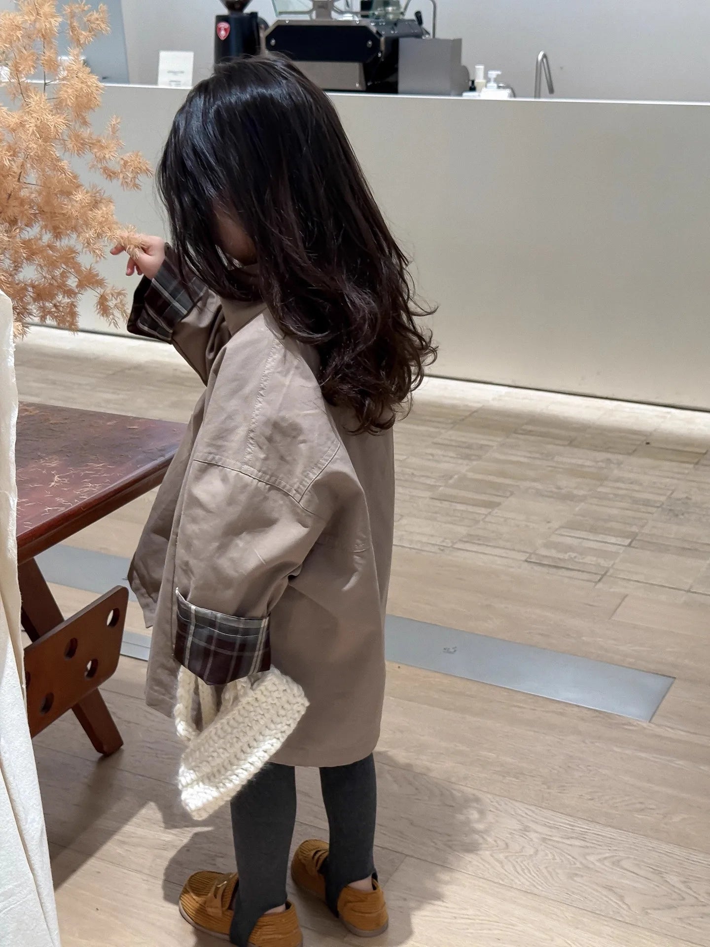 Children's Clothing, Girls' Outerwear, Standing Collar Long Sleeved Trench Coat, 2025 Autumn and Winter Clothing