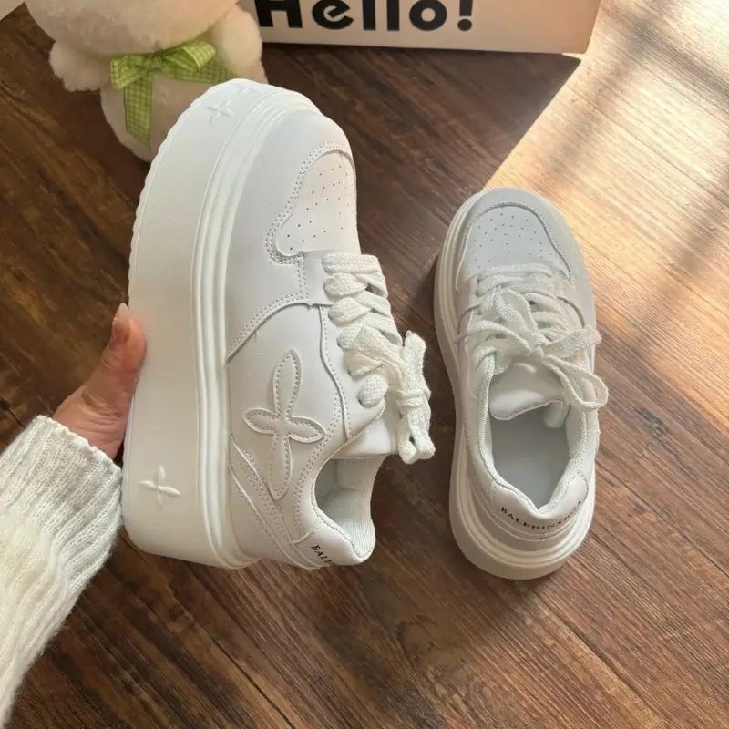 Women's Sneakers Spring Autumn Fashionable Casual Thick Soled Shoes Comfortable Height-increasing Platform Soles for Women